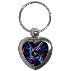 Abstract Art Color Design Lines Key Chains (heart)  by Celenk