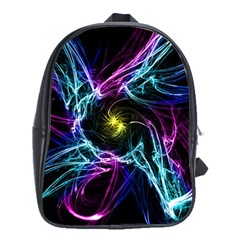 Abstract Art Color Design Lines School Bag (xl) by Celenk