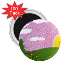 Pine Trees Sunrise Sunset 2 25  Magnets (100 Pack)  by Celenk