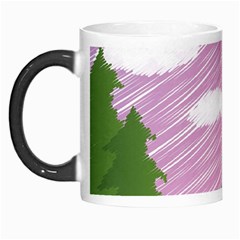 Pine Trees Sunrise Sunset Morph Mugs by Celenk