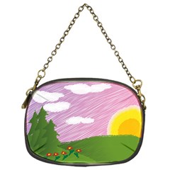 Pine Trees Sunrise Sunset Chain Purses (one Side)  by Celenk