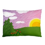 Pine Trees Sunrise Sunset Pillow Case (Two Sides) Back