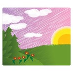 Pine Trees Sunrise Sunset Double Sided Flano Blanket (Small)  50 x40  Blanket Back