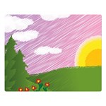 Pine Trees Sunrise Sunset Double Sided Flano Blanket (Large)  80 x60  Blanket Front