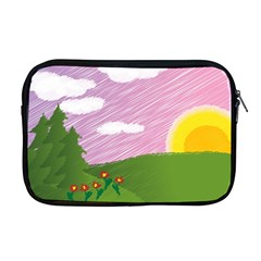 Pine Trees Sunrise Sunset Apple Macbook Pro 17  Zipper Case by Celenk