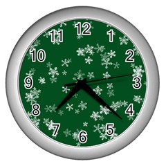 Template Winter Christmas Xmas Wall Clocks (silver)  by Celenk