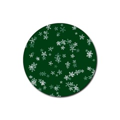 Template Winter Christmas Xmas Rubber Round Coaster (4 Pack)  by Celenk