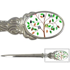 Tree Root Leaves Owls Green Brown Letter Openers