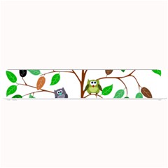 Tree Root Leaves Owls Green Brown Small Bar Mats by Celenk