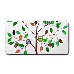 Tree Root Leaves Owls Green Brown Medium Bar Mats by Celenk