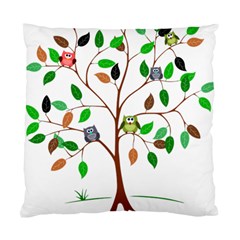 Tree Root Leaves Owls Green Brown Standard Cushion Case (two Sides) by Celenk