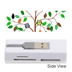 Tree Root Leaves Owls Green Brown Memory Card Reader (stick)  by Celenk