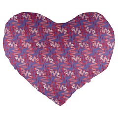 Pattern Abstract Squiggles Gliftex Large 19  Premium Flano Heart Shape Cushions by Celenk