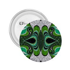 Fractal Art Green Pattern Design 2 25  Buttons