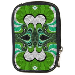 Fractal Art Green Pattern Design Compact Camera Cases by Celenk