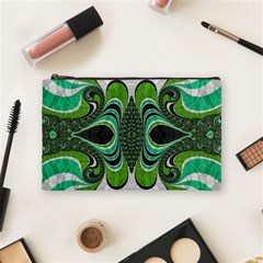 Fractal Art Green Pattern Design Cosmetic Bag (medium)  by Celenk