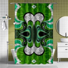 Fractal Art Green Pattern Design Shower Curtain 48  X 72  (small)  by Celenk