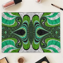 Fractal Art Green Pattern Design Cosmetic Bag (xxl)  by Celenk