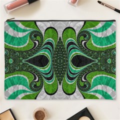 Fractal Art Green Pattern Design Cosmetic Bag (xxxl) 