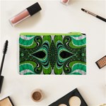 Fractal Art Green Pattern Design Cosmetic Bag (XS) Back