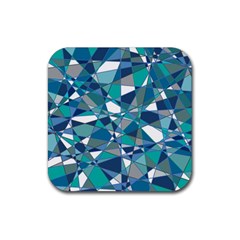 Abstract Background Blue Teal Rubber Coaster (square)  by Celenk