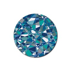 Abstract Background Blue Teal Rubber Coaster (round)  by Celenk