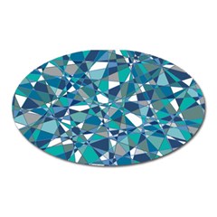 Abstract Background Blue Teal Oval Magnet by Celenk