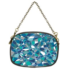 Abstract Background Blue Teal Chain Purses (one Side)  by Celenk