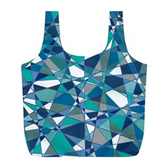 Abstract Background Blue Teal Full Print Recycle Bags (l)  by Celenk