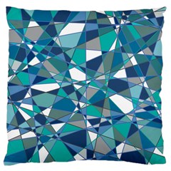 Abstract Background Blue Teal Large Flano Cushion Case (one Side) by Celenk