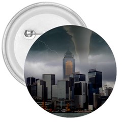 Tornado Storm Lightning Skyline 3  Buttons by Celenk