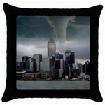 Tornado Storm Lightning Skyline Throw Pillow Case (Black) Front