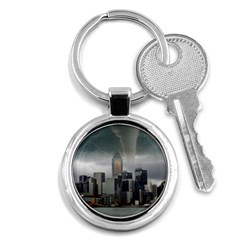 Tornado Storm Lightning Skyline Key Chains (Round) 