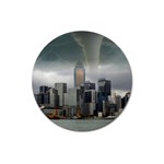 Tornado Storm Lightning Skyline Magnet 3  (Round) Front