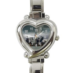 Tornado Storm Lightning Skyline Heart Italian Charm Watch