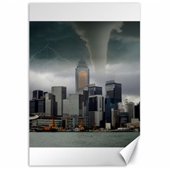 Tornado Storm Lightning Skyline Canvas 12  X 18   by Celenk