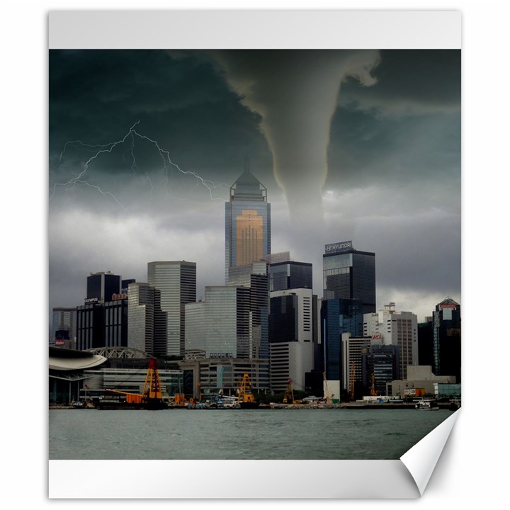 Tornado Storm Lightning Skyline Canvas 20  x 24  