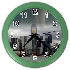 Tornado Storm Lightning Skyline Color Wall Clocks