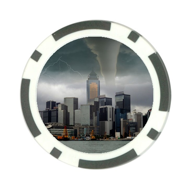 Tornado Storm Lightning Skyline Poker Chip Card Guard