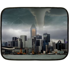 Tornado Storm Lightning Skyline Double Sided Fleece Blanket (Mini) 