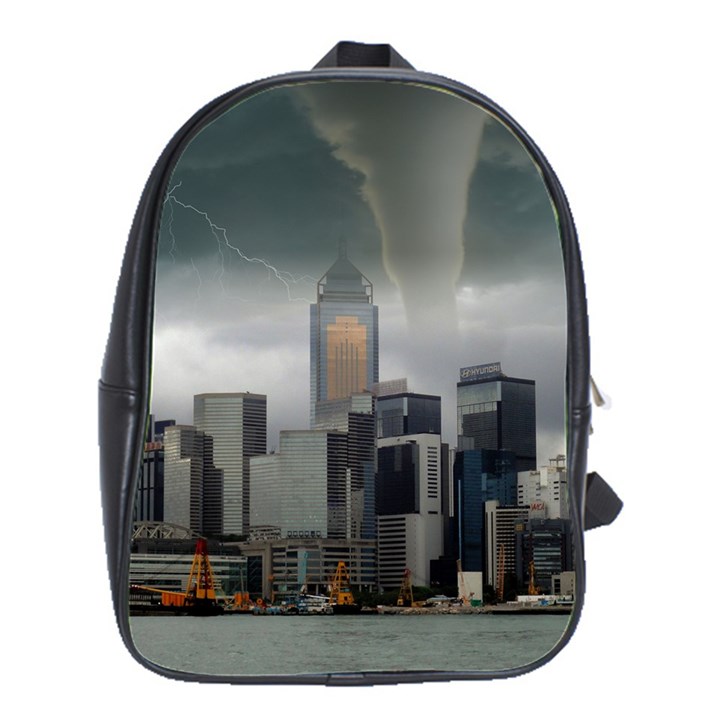 Tornado Storm Lightning Skyline School Bag (Large)