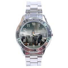 Tornado Storm Lightning Skyline Stainless Steel Analogue Watch by Celenk