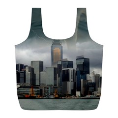 Tornado Storm Lightning Skyline Full Print Recycle Bags (l)  by Celenk