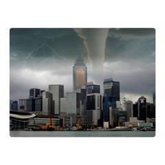 Tornado Storm Lightning Skyline Double Sided Flano Blanket (mini)  by Celenk