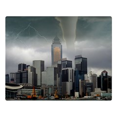 Tornado Storm Lightning Skyline Double Sided Flano Blanket (large)  by Celenk