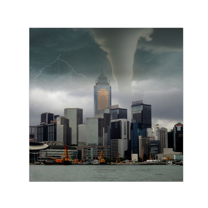 Tornado Storm Lightning Skyline Small Satin Scarf (Square)