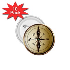 Compass North South East Wes 1 75  Buttons (10 Pack) by Celenk