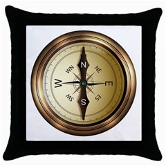 Compass North South East Wes Throw Pillow Case (black) by Celenk