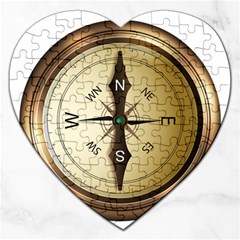 Compass North South East Wes Jigsaw Puzzle (heart) by Celenk