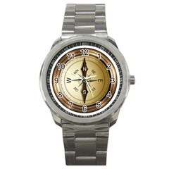 Compass North South East Wes Sport Metal Watch by Celenk